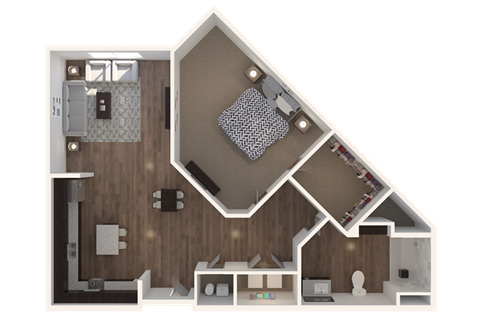 Lofts at Jefferson Station 1 Bedroom 1 Bath Floor Plan